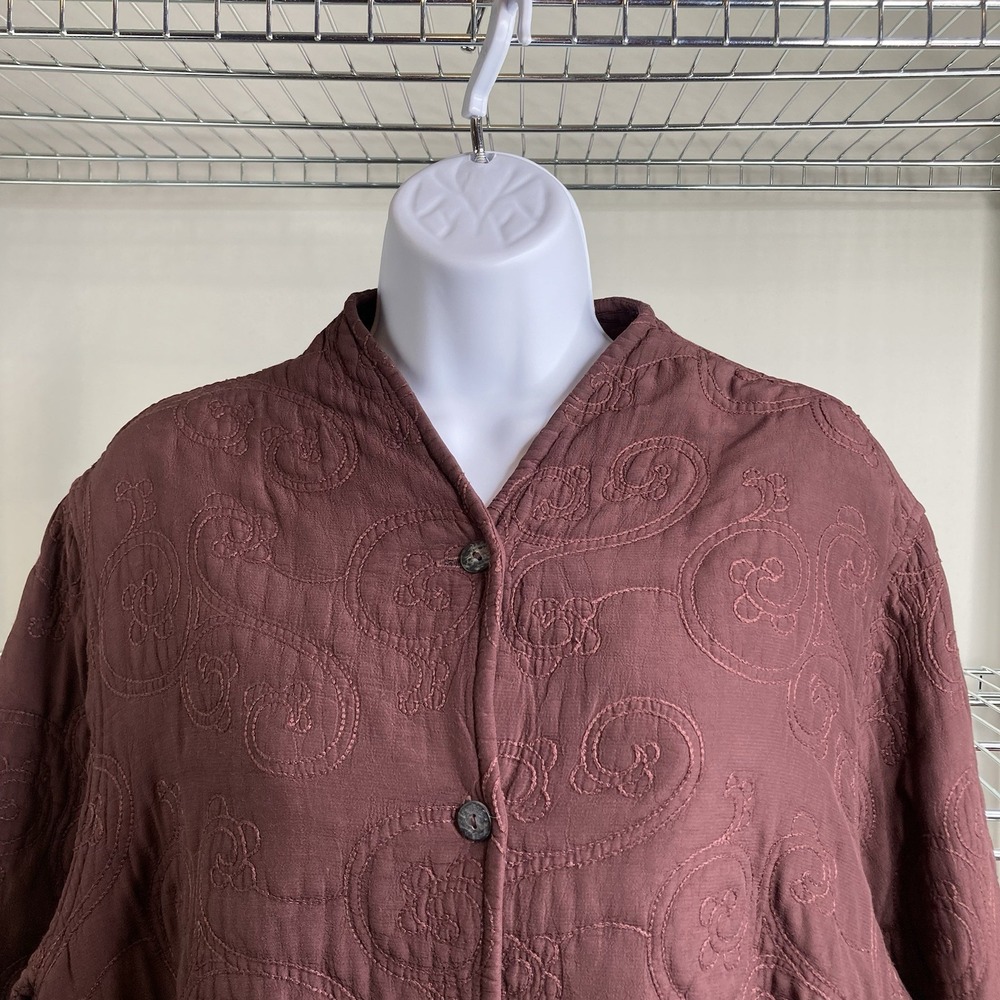 Vintage Ghost England Brown Embroidered Jacket Size M Oversized Statement Boho - Picture 9 of 14